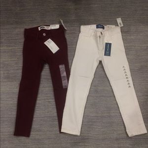 Old navy ballerina leggings jean 5 5t white maroon